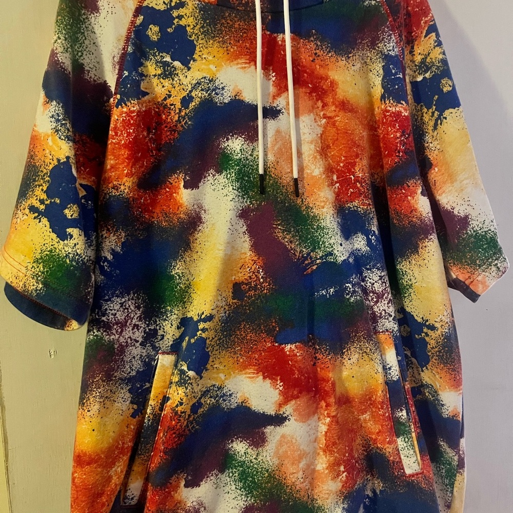 Colorful Abstract Short Sleeve Hoodie